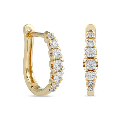 0.33 CT. T.W. Journey Diamond Huggie Hoop Earrings in 10K Gold