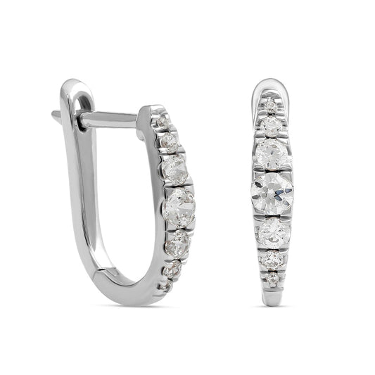 0.33 CT. T.W. Journey Diamond Hoop Earrings in 10K White Gold