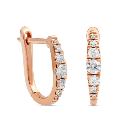 0.33 CT. T.W. Journey Diamond Hoop Earrings in 10K Rose Gold