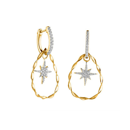 0.5 CT. T.W. Diamond Star Dangle Teardrop Earrings in 10K Gold