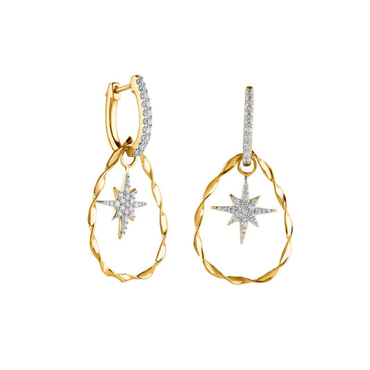 0.5 CT. T.W. Diamond Star Dangle Teardrop Earrings in 10K Gold