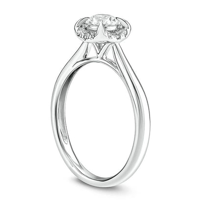 0.50 CT. T.W. Natural Diamond Cushion Frame Engagement Ring in Solid 10K White Gold