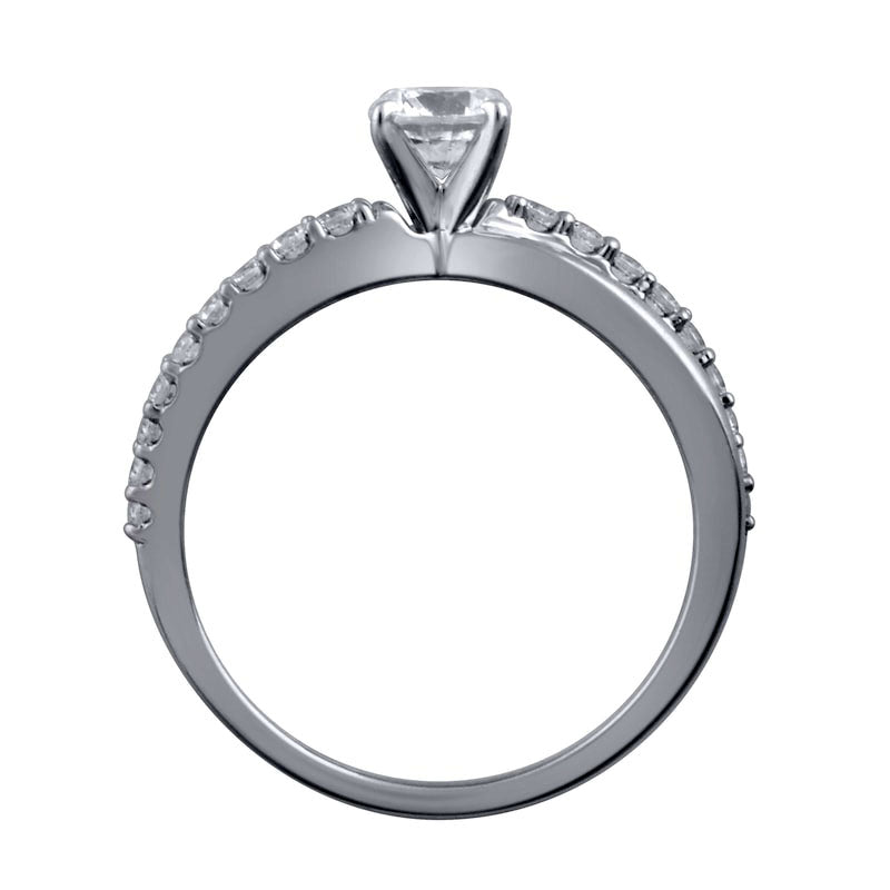 0.75 CT. T.W. Princess-Cut Natural Diamond Twist Shank Engagement Ring in Solid 14K White Gold