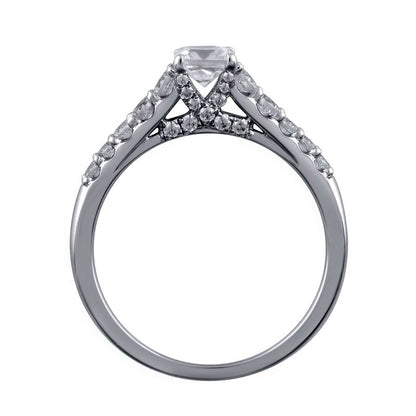 1.0 CT. T.W. Princess-Cut Natural Diamond Engagement Ring in Solid 14K White Gold