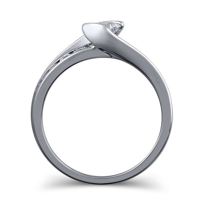 0.75 CT. T.W. Princess-Cut Natural Diamond Engagement Ring in Solid 14K White Gold