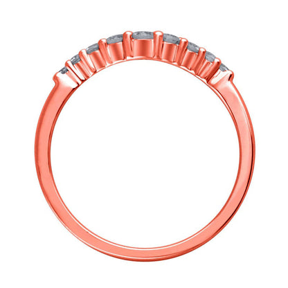 0.50 CT. T.W. Natural Diamond Contour Wedding Band in Solid 14K Rose Gold