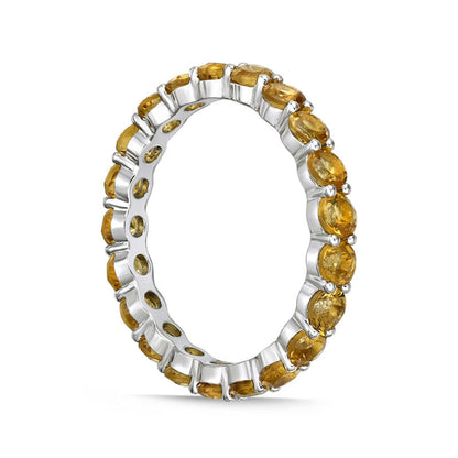 3.0mm Citrine Eternity Band in Sterling Silver