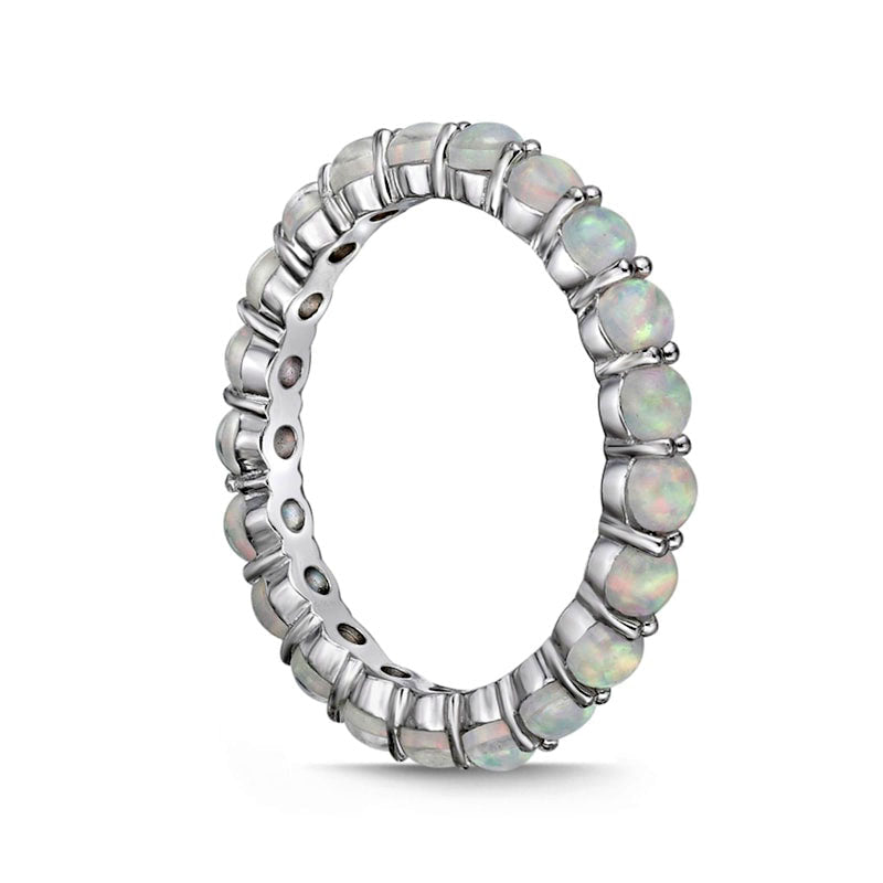 3.0mm Lab-Created Opal Eternity Band in Sterling Silver