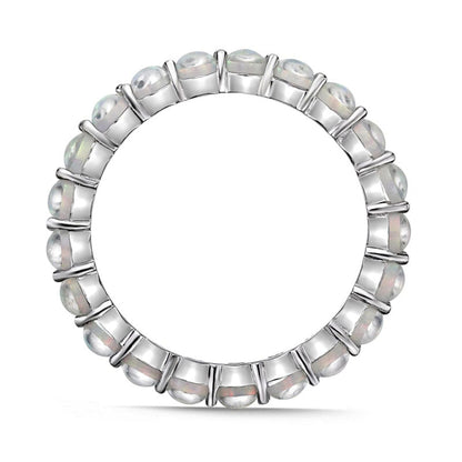 3.0mm Lab-Created Opal Eternity Band in Sterling Silver