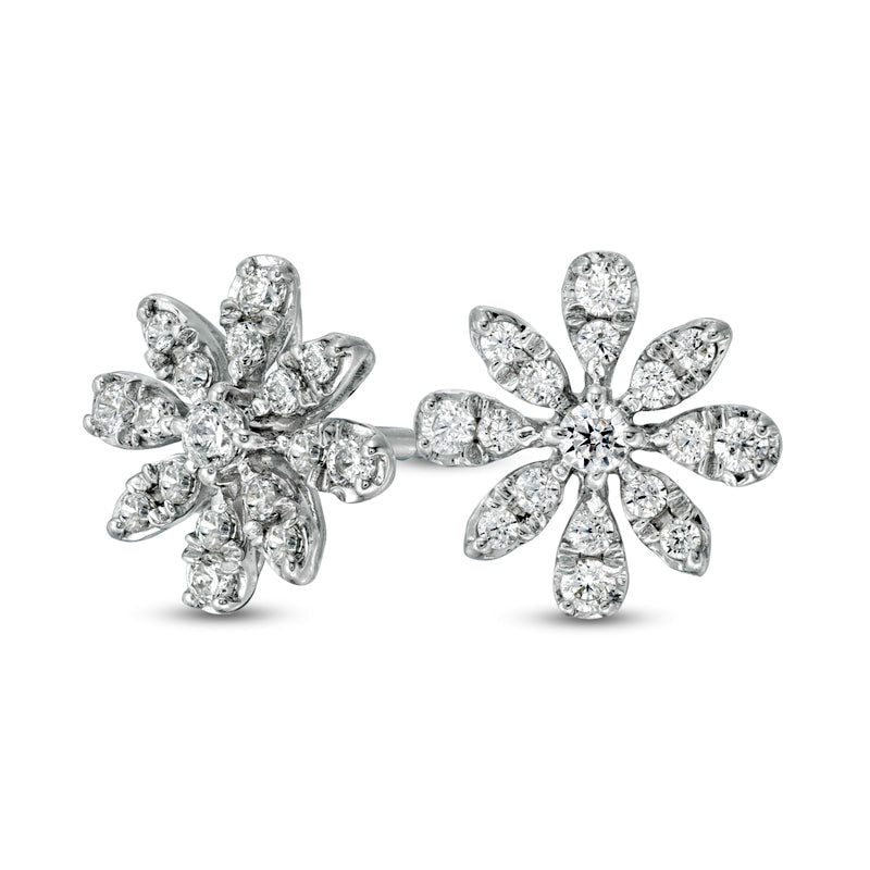 0.25 CT. T.W. Diamond Flower Stud Earrings in Sterling Silver