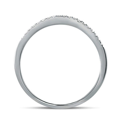 0.17 CT. T.W. Natural Diamond Leaf Crown Contour Antique Vintage-Style Wedding Band in Solid 10K White Gold