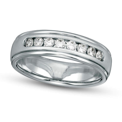 Men's 0.50 CT. T.W. Certified Lab-Created Diamond Wedding Band in Solid 14K White Gold - Size 10