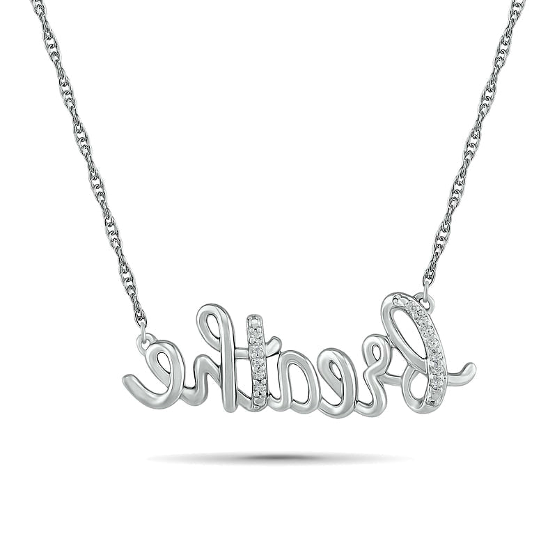 0.05 CT. T.W. Natural Diamond breathe" Necklace in Sterling Silver"