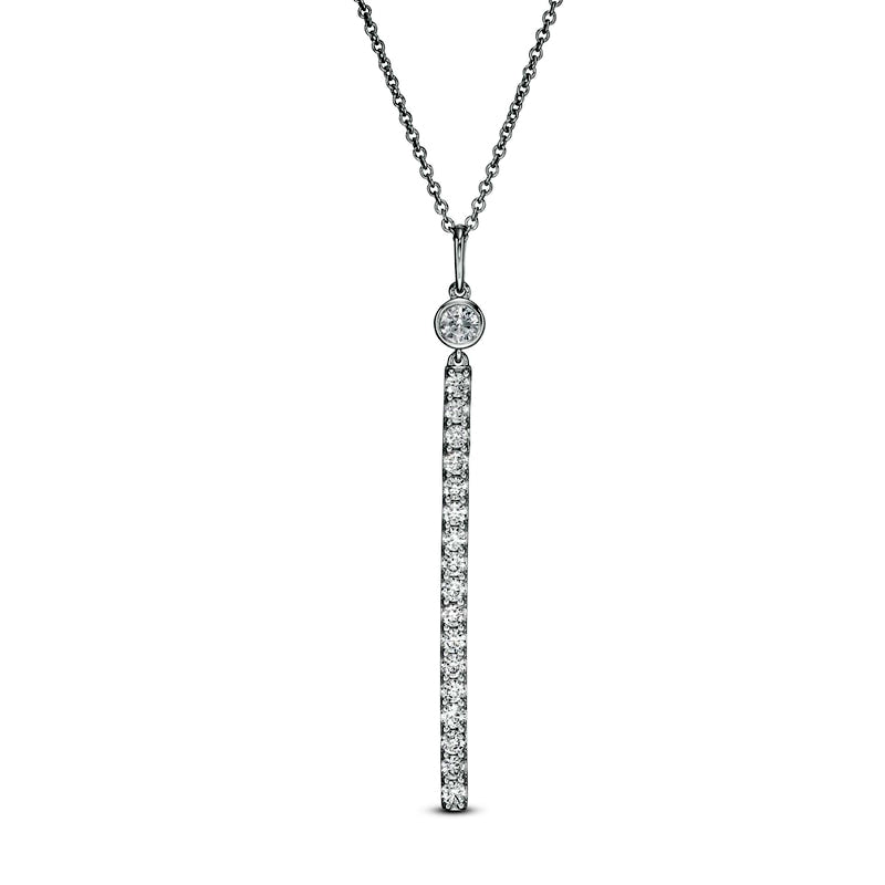 0.5 CT. T.W. Certified Lab-Created Diamond Stick Drop Pendant in 14K White Gold (F/SI2)