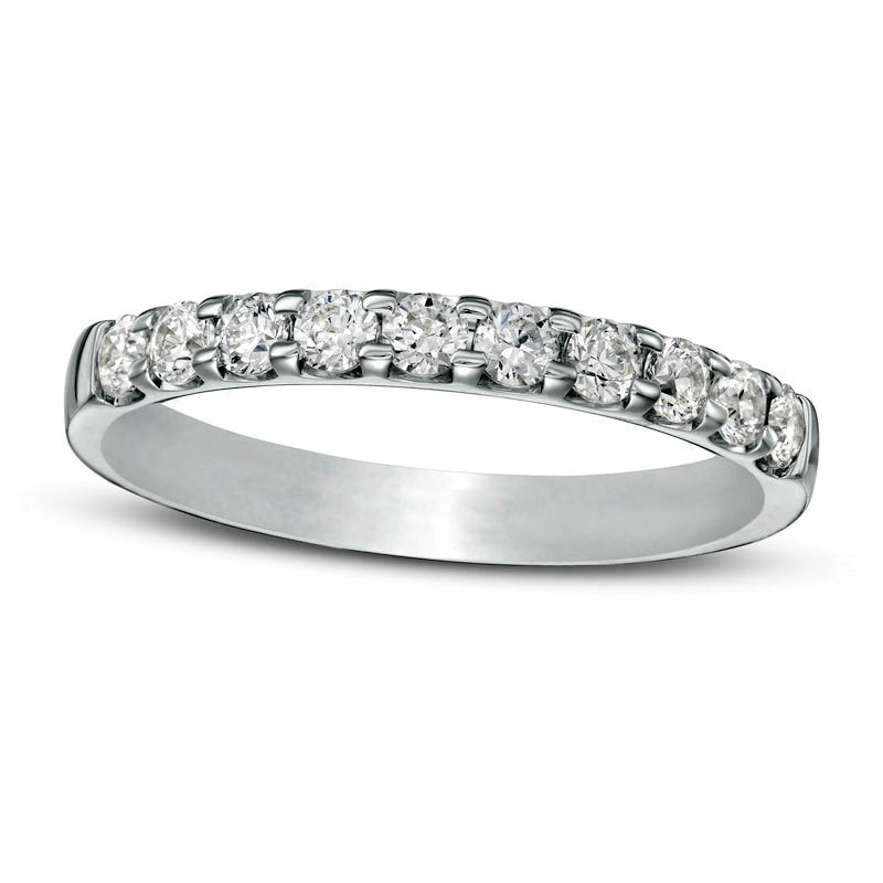 0.50 CT. T.W. Certified Natural Diamond Band in Solid 18K White Gold (I/VS2)