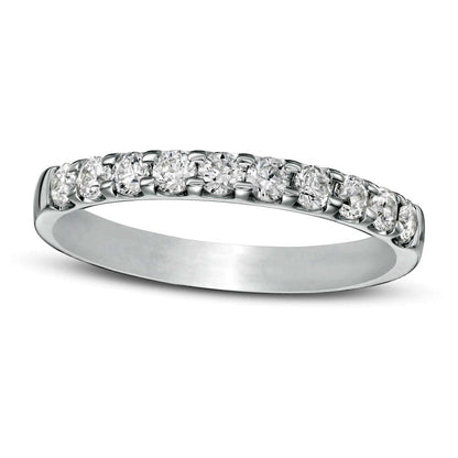0.50 CT. T.W. Certified Natural Diamond Band in Solid 18K White Gold (I/VS2)
