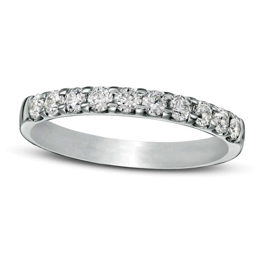 0.50 CT. T.W. Certified Natural Diamond Band in Solid 18K White Gold (I/VS2)