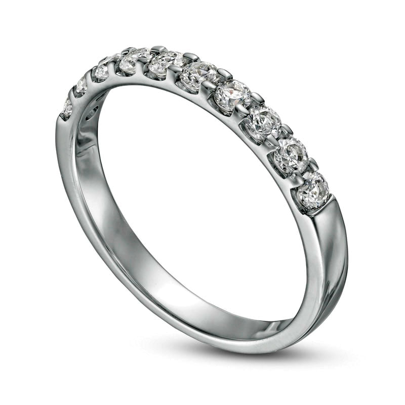 0.50 CT. T.W. Certified Natural Diamond Band in Solid 18K White Gold (I/VS2)