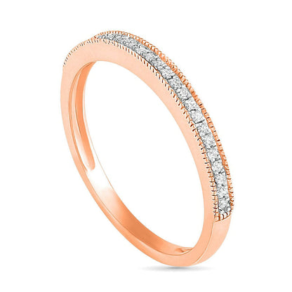 0.33 CT. T.W. Marquise Natural Diamond Frame Antique Vintage-Style Bridal Engagement Ring Set in Solid 10K Rose Gold