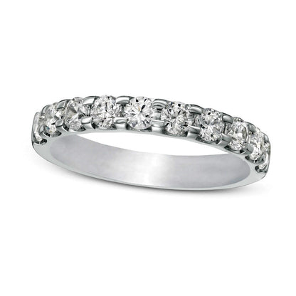 1.0 CT. T.W. Certified Natural Diamond Band in Solid 18K White Gold (I/VS2)
