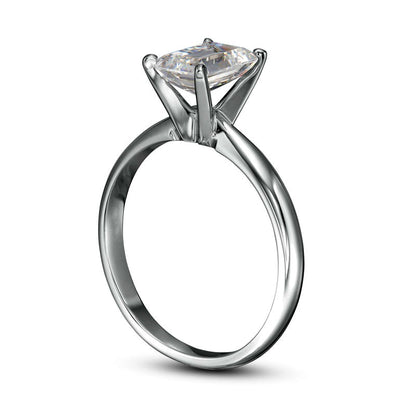 1.5 CT. Certified Emerald-Cut Lab-Created Diamond Solitaire Engagement Ring in Solid 14K White Gold (F/VS2)