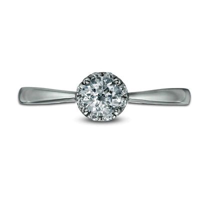 0.38 CT. T.W. Natural Diamond Frame with Tapered Shank Engagement Ring in Solid 10K White Gold
