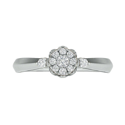 0.33 CT. T.W. Composite Natural Diamond Bridal Engagement Ring Set in Solid 10K White Gold