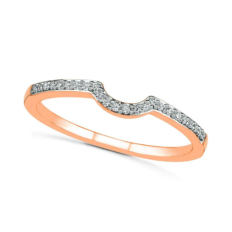 0.33 CT. T.W. Composite Natural Diamond Bridal Engagement Ring Set in Solid 10K Rose Gold