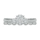 0.25 CT. T.W. Natural Diamond Antique Vintage-Style Scallop Shank Bridal Engagement Ring Set in Sterling Silver