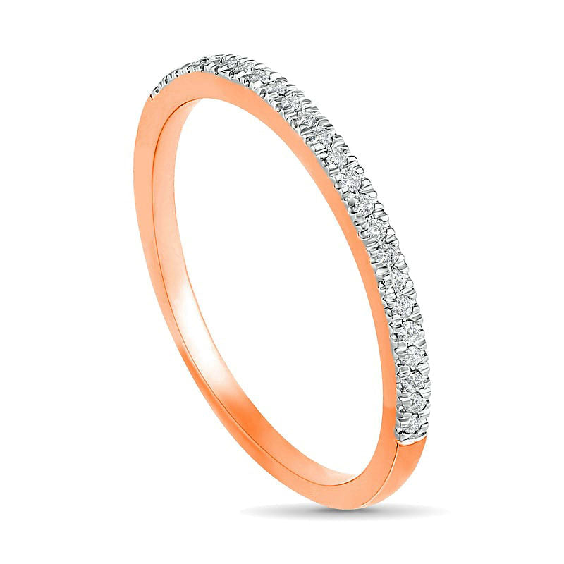 0.38 CT. T.W. Composite Natural Diamond Antique Vintage-Style Alternating Bridal Engagement Ring Set in Solid 10K Rose Gold