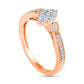 0.33 CT. T.W. Composite Natural Diamond Marquise Antique Vintage-Style Bridal Engagement Ring Set in Solid 10K Rose Gold