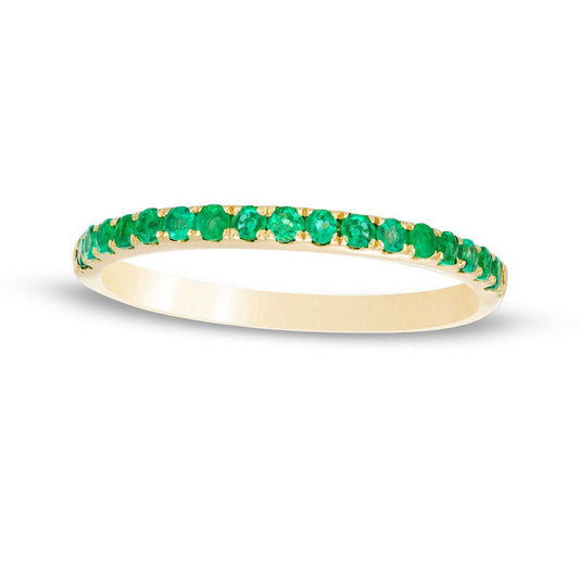 Emerald Petite Stackable Band in Solid 10K Yellow Gold
