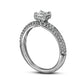 1.0 CT. T.W. Princess-Cut Natural Diamond Engagement Ring in Solid 14K White Gold