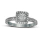 0.75 CT. T.W. Princess-Cut Natural Diamond Double Frame Engagement Ring in Solid 14K White Gold