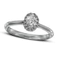 0.50 CT. T.W. Oval Natural Diamond Frame Engagement Ring in Solid 14K White Gold