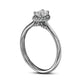 0.50 CT. T.W. Oval Natural Diamond Frame Engagement Ring in Solid 14K White Gold