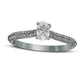 0.75 CT. T.W. Oval Natural Diamond Engagement Ring in Solid 14K White Gold