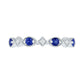 Lab-Created Blue Sapphire and Diamond Accent Alternating Art Deco Antique Vintage-Style Band in Solid 10K White Gold