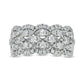 1.0 CT. T.W. Natural Diamond Five Row Lattice Ring in Solid 10K White Gold