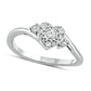 0.20 CT. T.W. Composite Heart Natural Diamond Bypass Promise Ring in Sterling Silver
