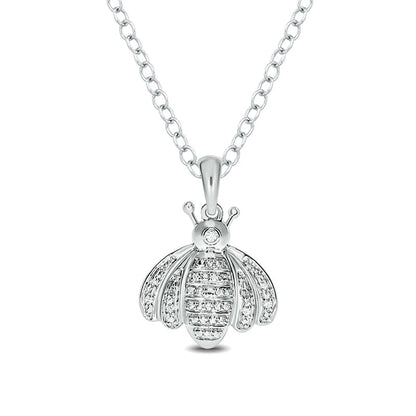 0.05 CT. T.W. Natural Diamond Bumblebee Pendant in Sterling Silver