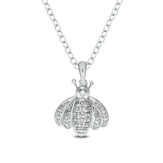 0.05 CT. T.W. Natural Diamond Bumblebee Pendant in Sterling Silver
