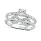0.75 CT. T.W. Natural Diamond Infinity Bridal Engagement Ring Set in Solid 10K White Gold