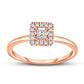0.20 CT. T.W. Princess-Cut Natural Diamond Frame Promise Ring in Solid 10K Rose Gold