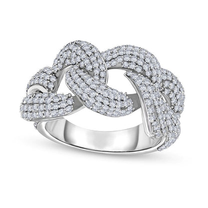 1.75 CT. T.W. Natural Diamond Chain Link Ring in Sterling Silver