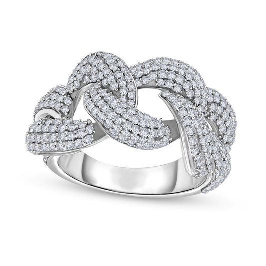 1.75 CT. T.W. Natural Diamond Chain Link Ring in Sterling Silver
