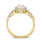 6.0mm Opal and 0.17 CT. T.W. Natural Diamond Frame Infinity Shank Promise Ring in Solid 10K Yellow Gold