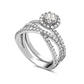 1.33 CT. T.W. Natural Diamond Frame Criss-Cross Bridal Engagement Ring Set in Solid 14K White Gold
