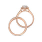 1.0 CT. T.W. Oval Natural Diamond Sideways Frame Criss-Cross Bridal Engagement Ring Set in Solid 14K Rose Gold