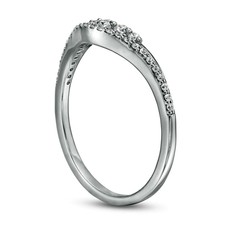 0.20 CT. T.W. Natural Diamond Five Stone Contour Anniversary Band in Solid 10K White Gold